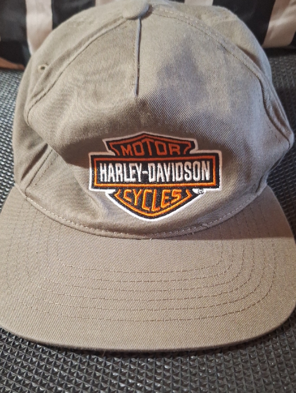 Harley-Davidson Olive Green and Orange Shield Cap